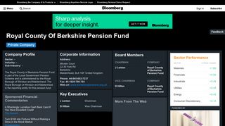 Royal County of Berkshire Pension Fund: Company Profile - Bloomberg