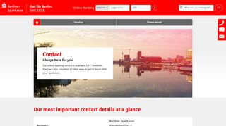 Contact - Always here for you - Berliner Sparkasse