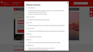 Organe und Sparkassenverband - Berliner Sparkasse