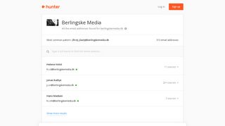 Berlingske Media - email addresses & email format • Hunter - Hunter.io