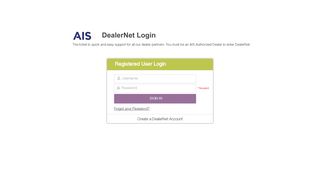 DealerNet - Login - AIS