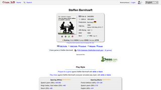 Steffen Bernhoeft chess games and profile - Chess-DB.com