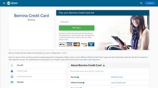 Bernina Credit Card: Login, Bill Pay, Customer Service and Care Sign-In