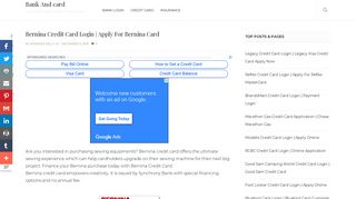 Bernina Credit Card Login | Apply For Bernina Card - Bank And card