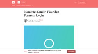 Membuat Sendiri Fitur dan Formulir Login – Laravel Indonesia – Medium