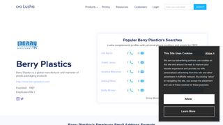 Berry Plastics - Email Address Format & Contact Phone Number - Lusha