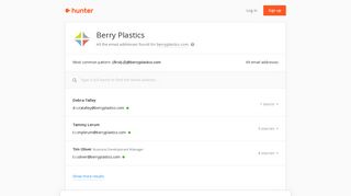 Berry Plastics - email addresses & email format • Hunter - Hunter.io