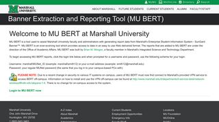 Marshall University Banner Extraction and Reporting Tool (MU BERT)
