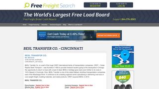BESL TRANSFER CO., CINCINNATI - Free Freight Search