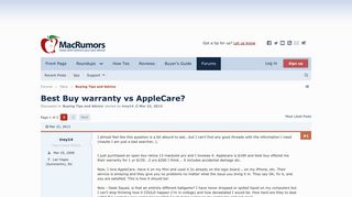 Best Buy warranty vs AppleCare? | MacRumors Forums