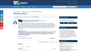 Online Employee Discount - Best Buy Support - Best Buy Forums