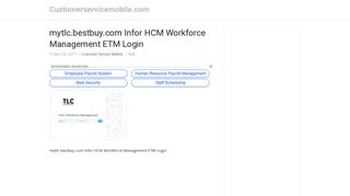 mytlc.bestbuy.com Infor HCM Workforce Management ETM Login ...