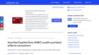 How Capital One buying HSBC credit card accounts affects ...