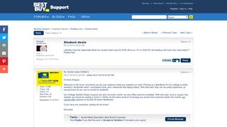 Student deals - Best Buy Support - Best Buy Forums