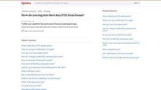 How to log into Best Buy ETK from home - Quora