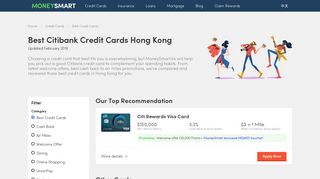 Best Citibank Credit Cards Hong Kong 2019 | MoneySmart.hk