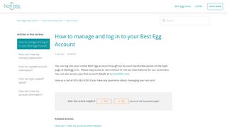 How to manage and log in to your Best Egg Account – Best Egg Help ...