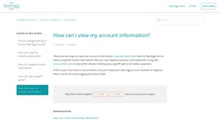 How can I view my account information? – Best Egg Help Center