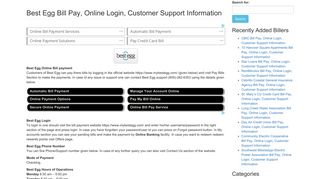 Best Egg Bill Pay, Online Login, Customer Support Information