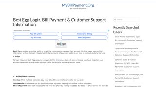 Best Egg Login, Bill Payment & Customer Support Information