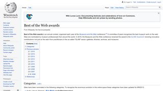 Best of the Web awards - Wikipedia