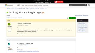 Looking for a cool login page | The ASP.NET Forums