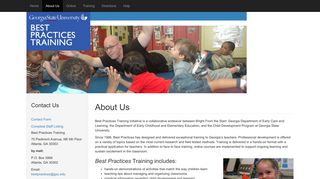 About Us - Best Practices Training - Georgia State University