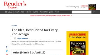 The Ideal Best Friend for Every Zodiac Sign | Reader's Digest