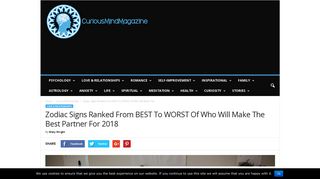 Zodiac Signs Ranked From BEST To WORST Of Who Will Make The ...