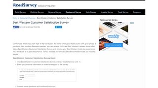 Best Western Customer Satisfaction Survey