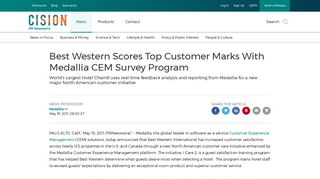 Best Western Scores Top Customer Marks With Medallia CEM Survey ...