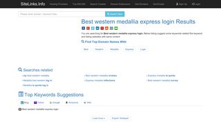 Best western medallia express login Results For Websites Listing