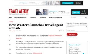 Best Western launches travel agent website: Travel Weekly
