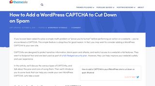 How to Add a WordPress CAPTCHA to Cut Down on Spam - ThemeIsle