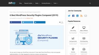 6 Best WordPress Security Plugins Compared (2019) - IsItWP