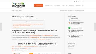 IPTV Subscription trial free 48h - Abonnement IPTV Service