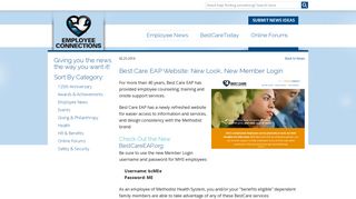 Best Care EAP Website: New Look, New Member Login | Methodist ...