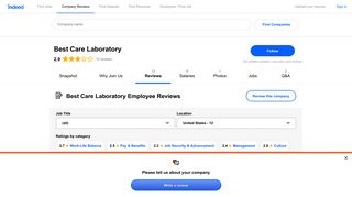 Working at Best Care Laboratory: Employee Reviews | Indeed.com