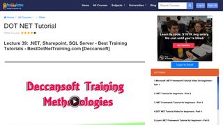 Best Training Tutorials - BestDotNetTraining ... - Free Video Lectures