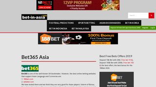 BET365 Asia UK Bookies facts for Asian players - Bet in Asia