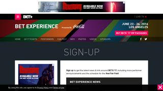 BET Experience 2016 | Sign Up