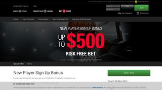 BetStars – New Player Sign Up Bonus up to $500