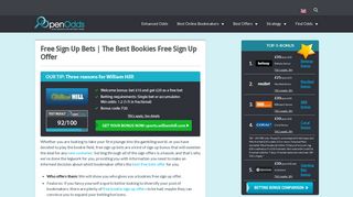 Free Sign Up Bets - Betting Odds Comparison