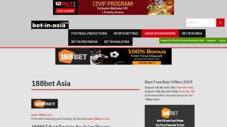 188bet the best Asia Sport Betting online site + welcome bonus 2018