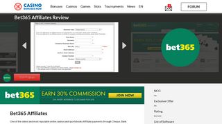 Bet365 Affiliates - Casino Bonuses Now