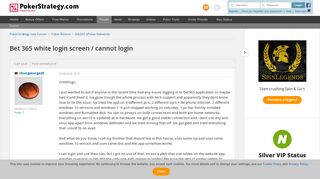 Bet 365 white login screen / cannot login | bet365 (iPoker Network ...