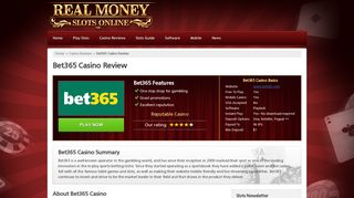 Bet365 Casino Review - Real Money Slots