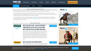 Free Bets & Bookmaker Sign Up Bonuses - Exclusive Offers at Timeform