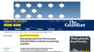 Racing tips and news: Bet4Causes defends failure to donate to ...