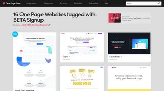 BETA Signup One Page Websites - One Page Love